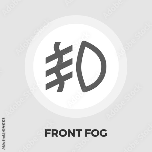 Front fog light flat icon