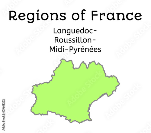 France administrative map of Lang-Rouss-Midi-Pyr