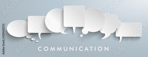 Fotografie, Obraz White Paper Speech Balloons Communication Header