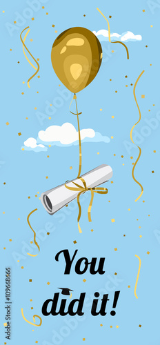 Student graduation greeting card. You did it.