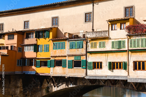 Close up view of Ponte Vecchio, Florence, Italy