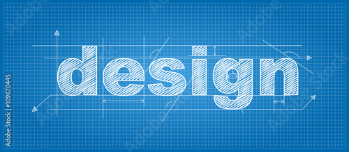 "DESIGN" vector technical lettering icon