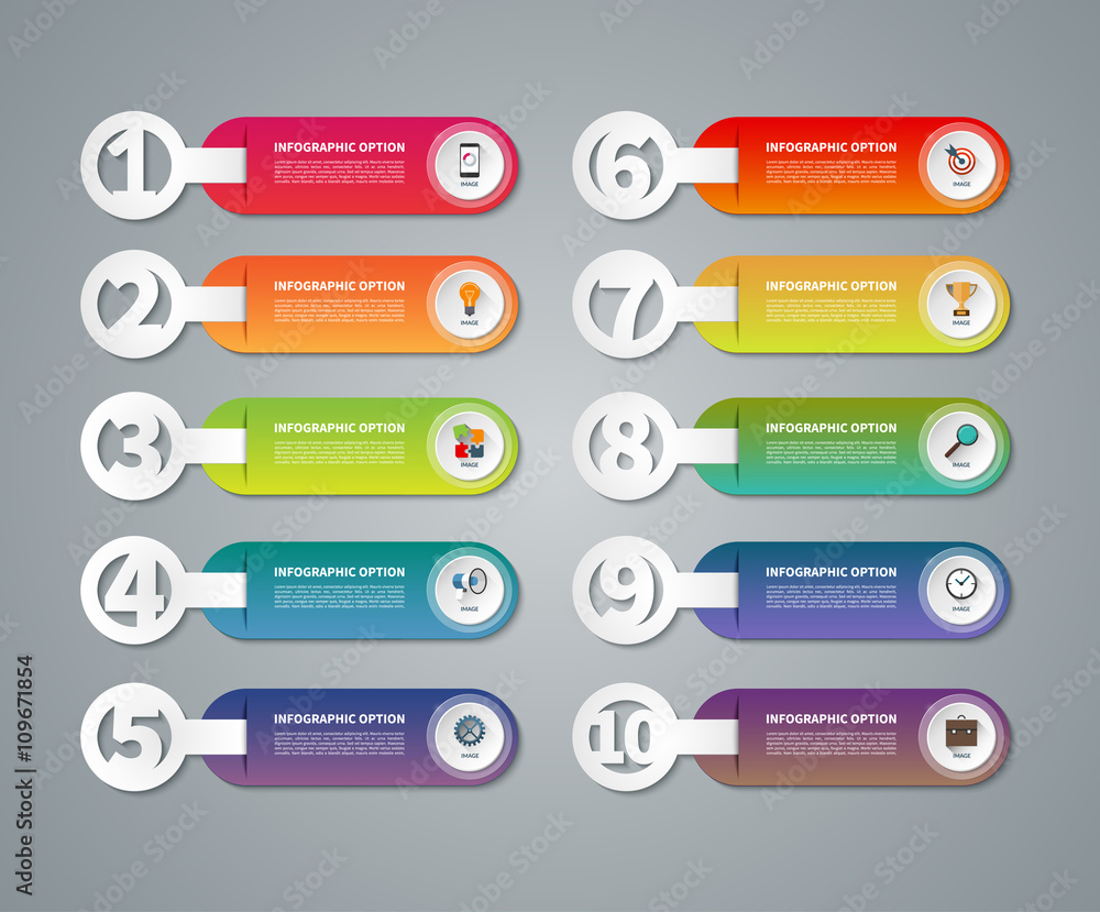 Set of vector infographic numbered banners Set of vector infographic numbered banners