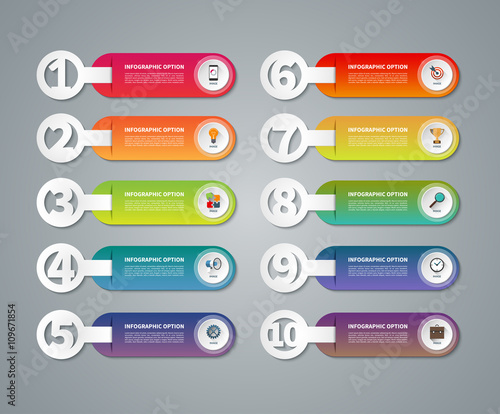Set of vector infographic numbered banners