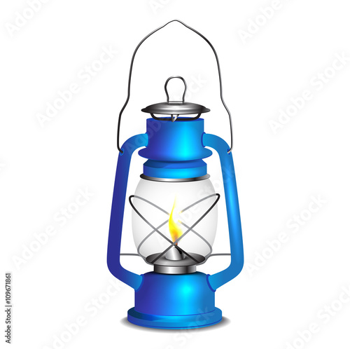 Oil lamp isolated on white background.