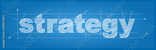 STRATEGY written in vector technical lettering font