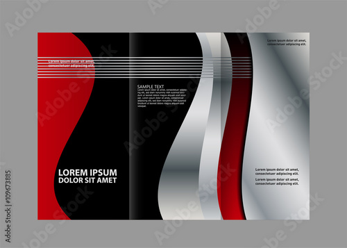 Tri-fold Brochure Beauty Salon and Catalog Vector Design Template
