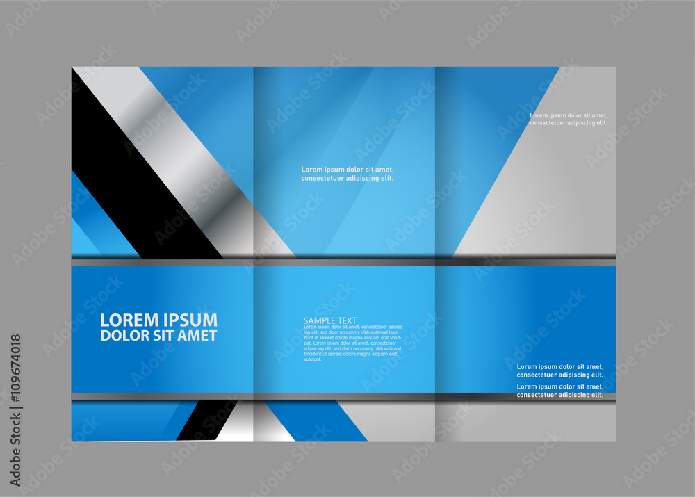 Fototapeta premium Vector modern tri-fold brochure design template 