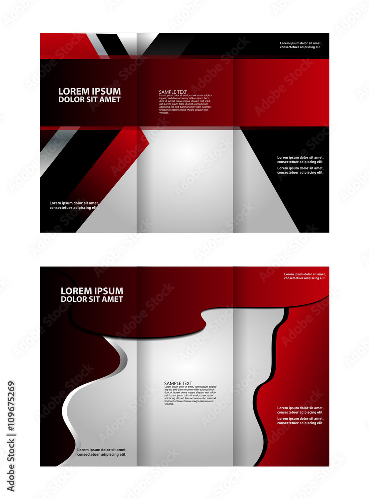 Fototapeta premium Professional business three fold flyer template, corporate brochure or cover design, can be use for publishing, print and presentation. 