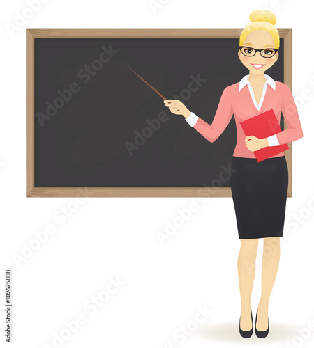 The teacher at blackboard
