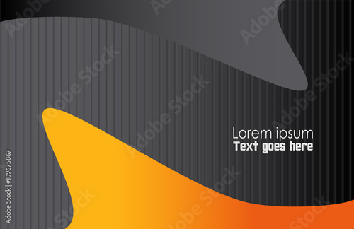 Orange, black paper background overlap dimension vector illustration message board for text and message design modern website
