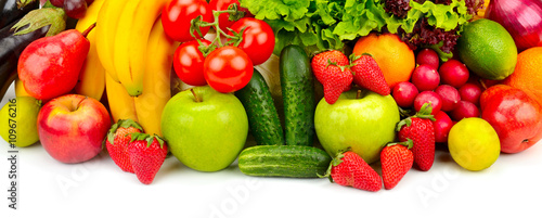 collection fresh fruits and vegetables