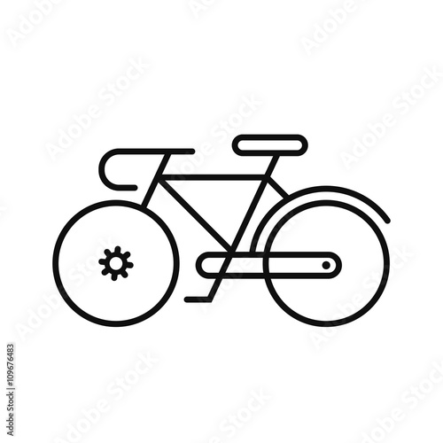 Bicycle / Black silhouette of a bicycle, isolated on white background.