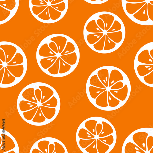 Cute seamless pattern with orange slices