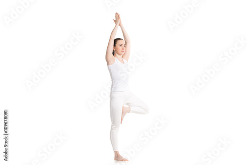 Yoga Vriksasana pose photo