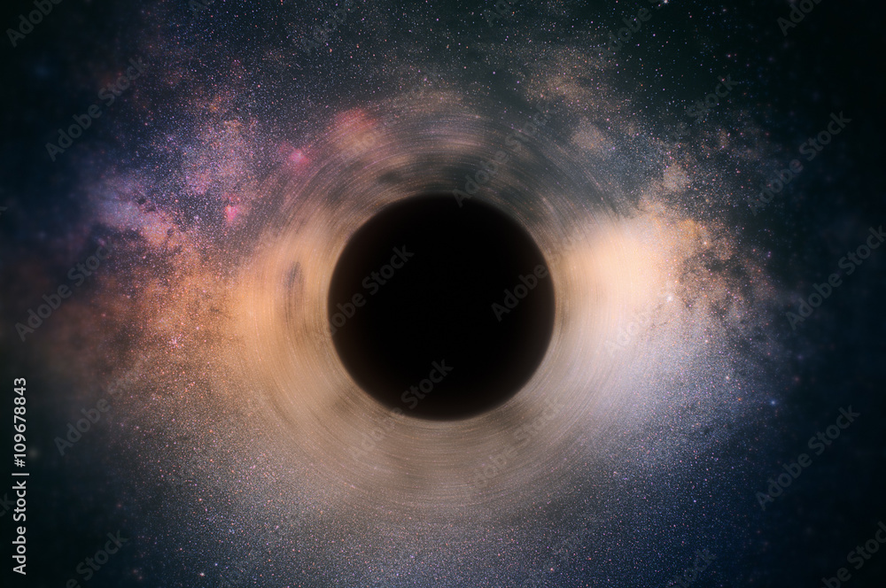 Milky way stars and black hole in deep space / cosmos.  - obrazy, fototapety, plakaty 