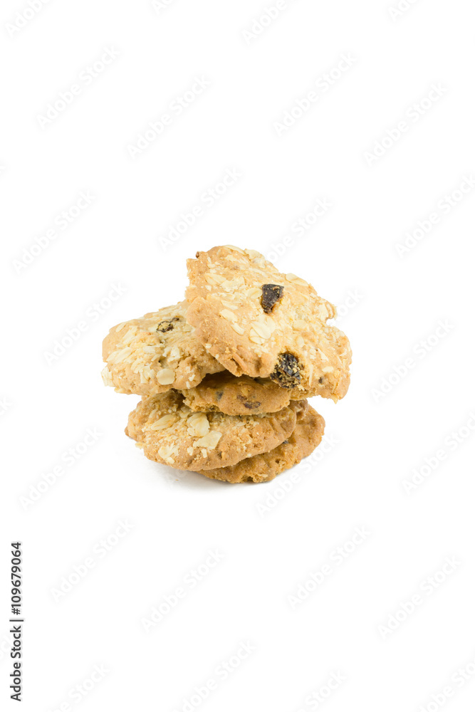 whole grains cookies isolated on white background whole grains cookies isolated on white background