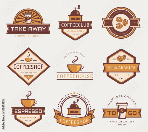 Vector coffee logos.