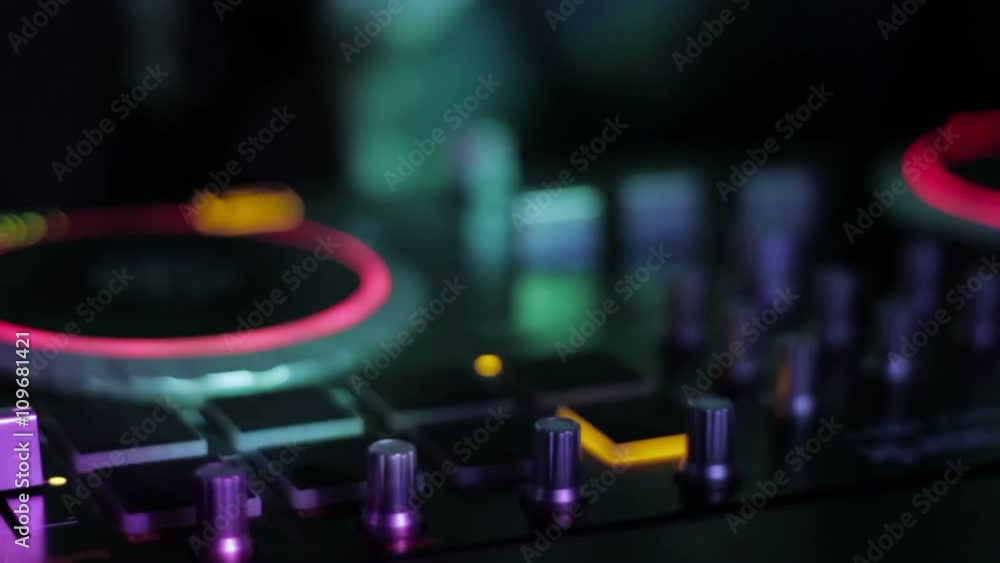 Hands of DJ which mixes music tracks CD mixer in nightclub 8 Hands of DJ which mixes music tracks CD mixer in nightclub 8