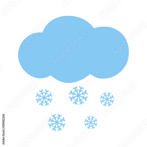 Icon cloud with snowflakes. Vector illustration.