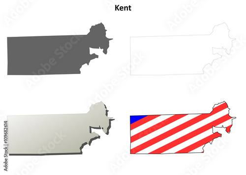 Kent County, Rhode Island outline map set