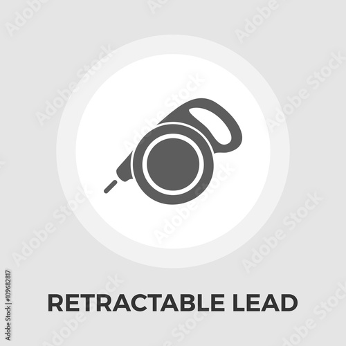 Retractable lead vector flat icon