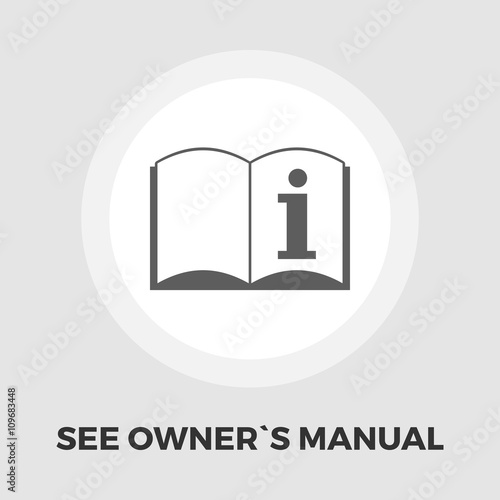 See owner manual icon flat
