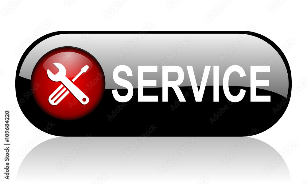 service black web banner 3d rendering icon service black web banner 3d rendering icon