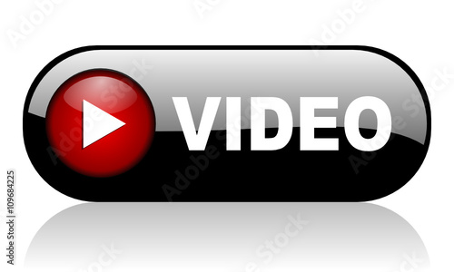 video black web banner 3d rendering icon