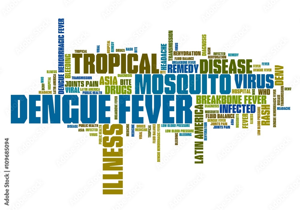 Dengue fever - word cloud concept Dengue fever - word cloud concept