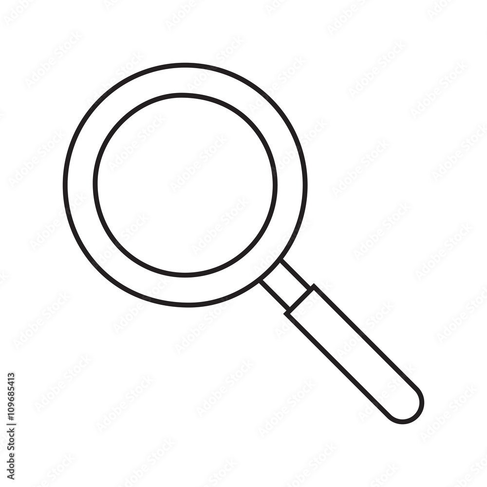Line icon magnifying glass. Vector illustration. Line icon magnifying glass. Vector illustration.