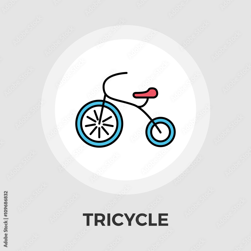Fototapeta premium Tricycle flat icon
