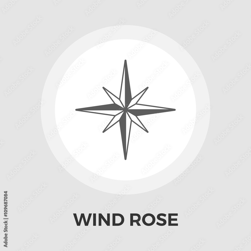 Wind rose vector flat icon Wind rose vector flat icon
