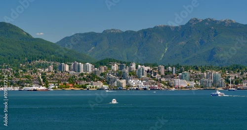 4K North Vancouver Mountains, Vancouver Seabus and Cityscape photo
