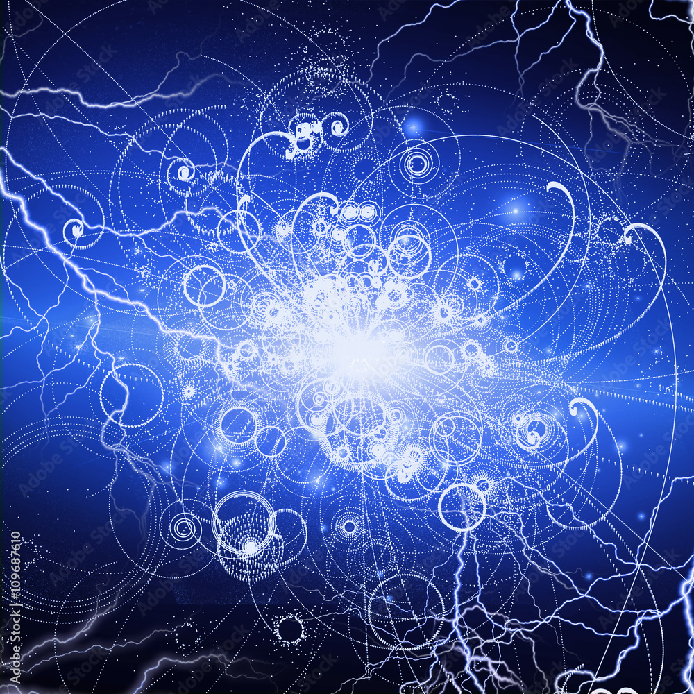 Obraz premium Atomic Elements Particle Accelerator Illustration