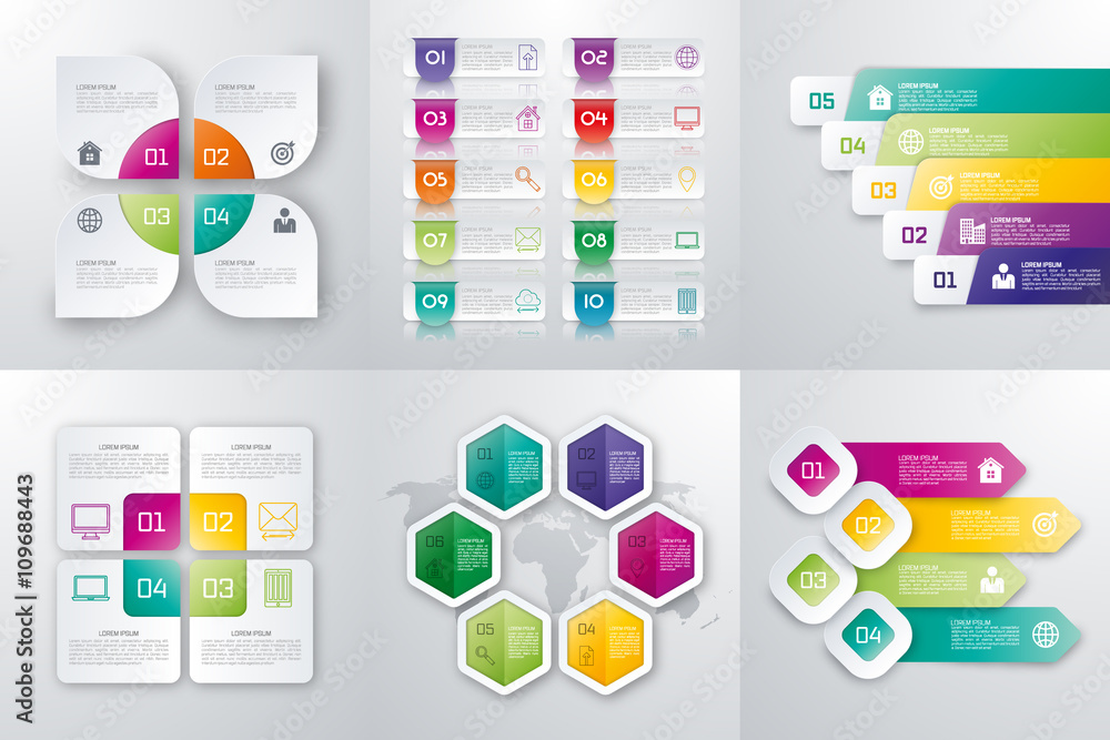 Set with infographics