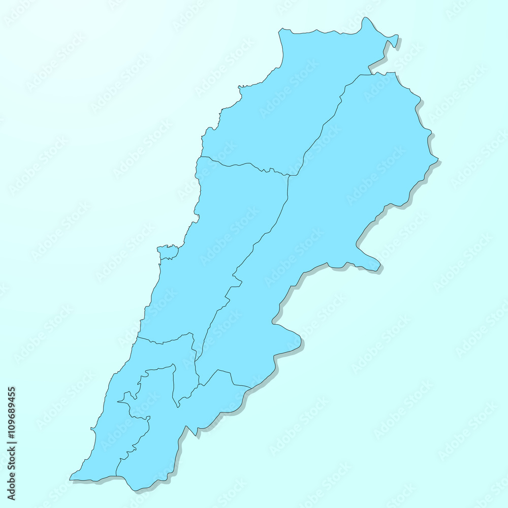 Obraz premium Lebanon blue map on degraded background vector