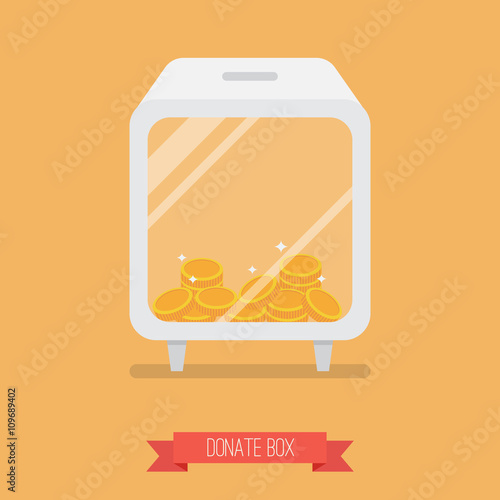 Donate box flat icon