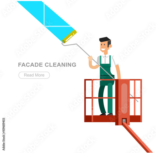 Illustration of a window washer cleaner