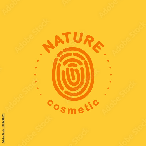 Vector flat eco product emblem. Ecological cosmetic sign. Natural product line. Nature certificate quality. Eco symbol. Natural cosmetics. Bio organic product.