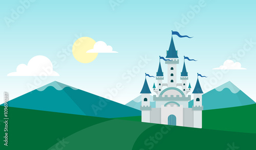 mountain landscape and the castle