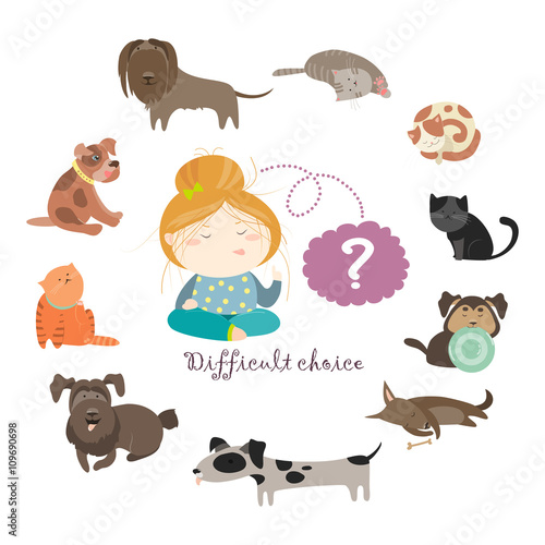 Girl thinking whom to choose