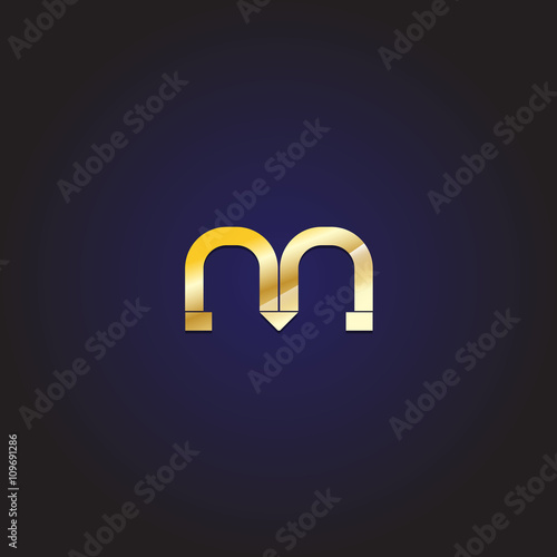 M Letter Icon - Isolated On Blue Background-Vector Illustration,Graphic Design