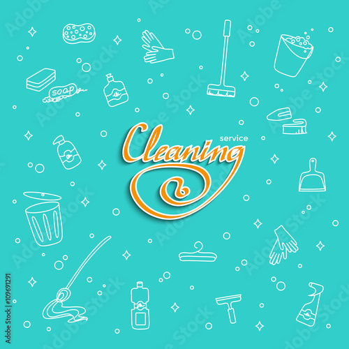 Cleaning service lettering