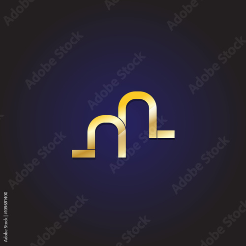 M Letter Icon - Isolated On Blue Background-Vector Illustration,Graphic Design