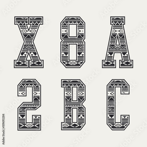 aztec pattern letter vector
