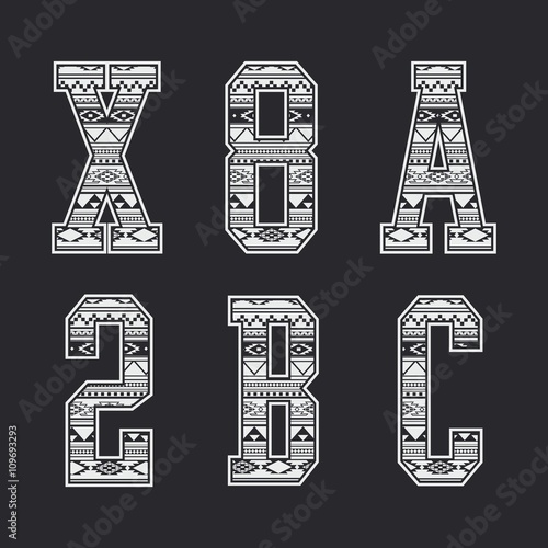 aztec pattern letter vector