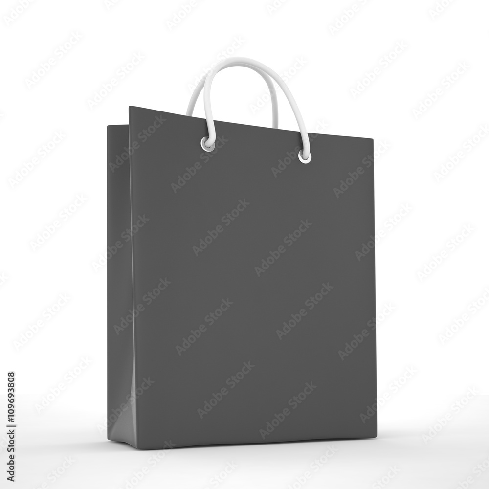 Paper Shopping Bags isolated on white background. 3d rendering. Paper Shopping Bags isolated on white background. 3d rendering.