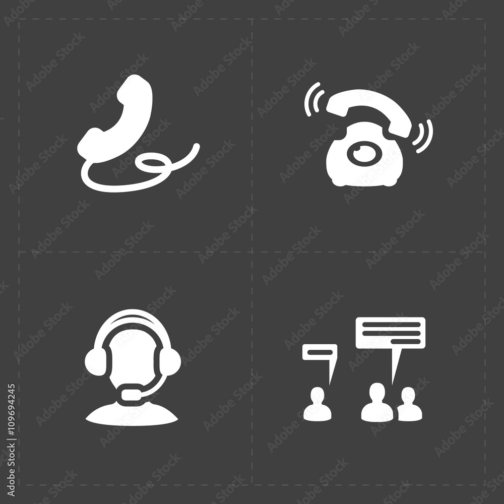Modern flat social icons set on dark background Modern flat social icons set on dark background