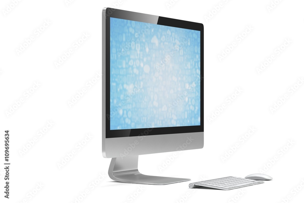 Modern Screen Monitor. 3d rendering. Modern Screen Monitor. 3d rendering.